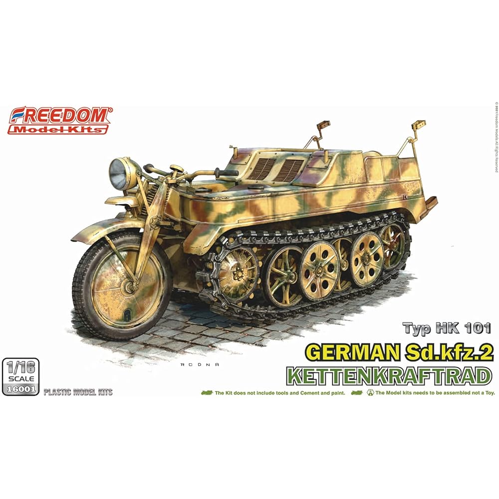 Freedom Model Kit 1/16 World War II German Army Sd.kfz.2 Kettenkraftrad Plastic Model FRE16001