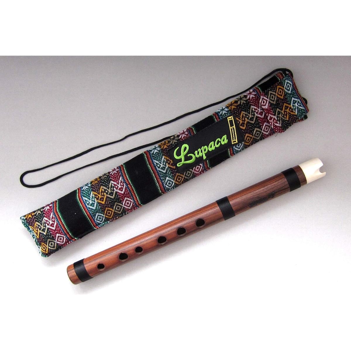 [LUPACA QUENA JACARANDA BONE MOUTHPIECE] LUPACA's professional Qena G pipe [Jacaranda material] [Cow bone mouthpiece] Comes with a special case Material is Jacaranda size indicated (Condition column)