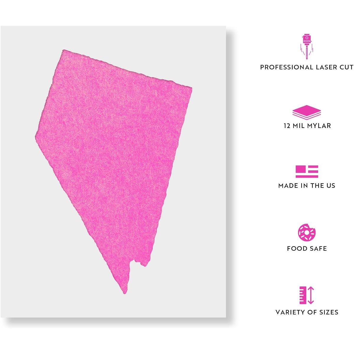 Nevada State Stencil Template - Reusable Stencil with Multiple Sizes Available 36"x24"