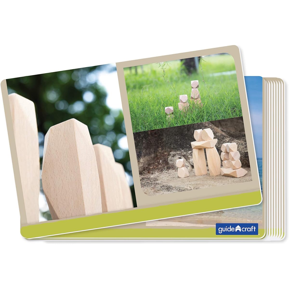 Guidecraft Wooden Stacker - Standing Stones: 20 Piece Natural Building Blocks Set Educational Learning Toy for Kids