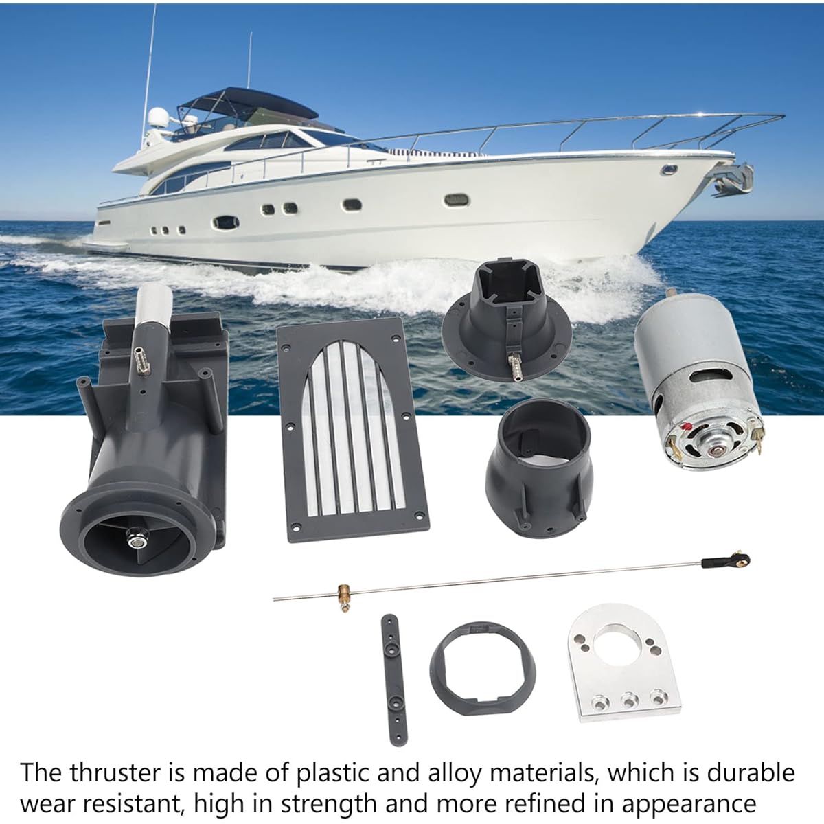 SUNGOOYUE RC Boat Thruster Jet Pump Set 40mm Thruster Jet Pump Set with 775 Brushed Motor for RC Boat (Grey)