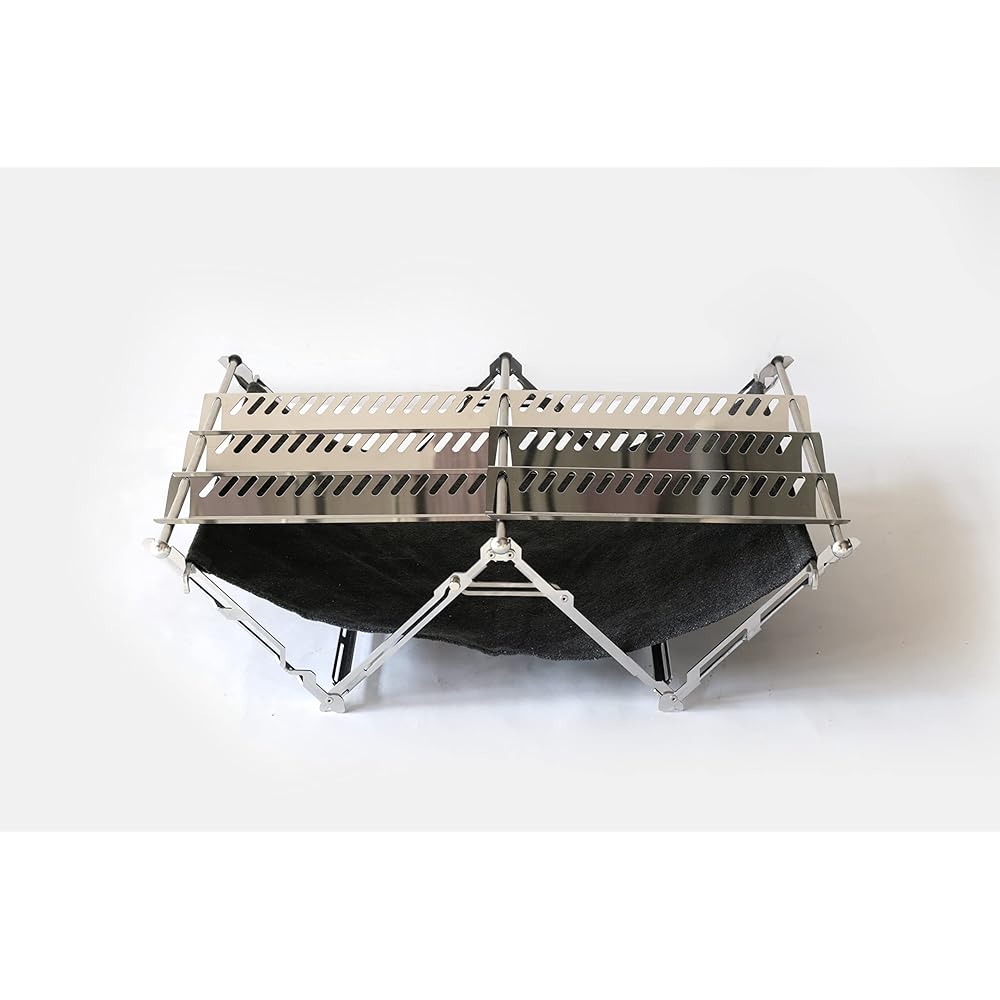 MAAGZ JIKABIDAI/Open Fire Stand [Fielder × MAAGZ] CT0012 Folding Compact Fire Stand Bonfire Stand Made of Stainless Steel (JIKABIDAI/Open Fire Stand)