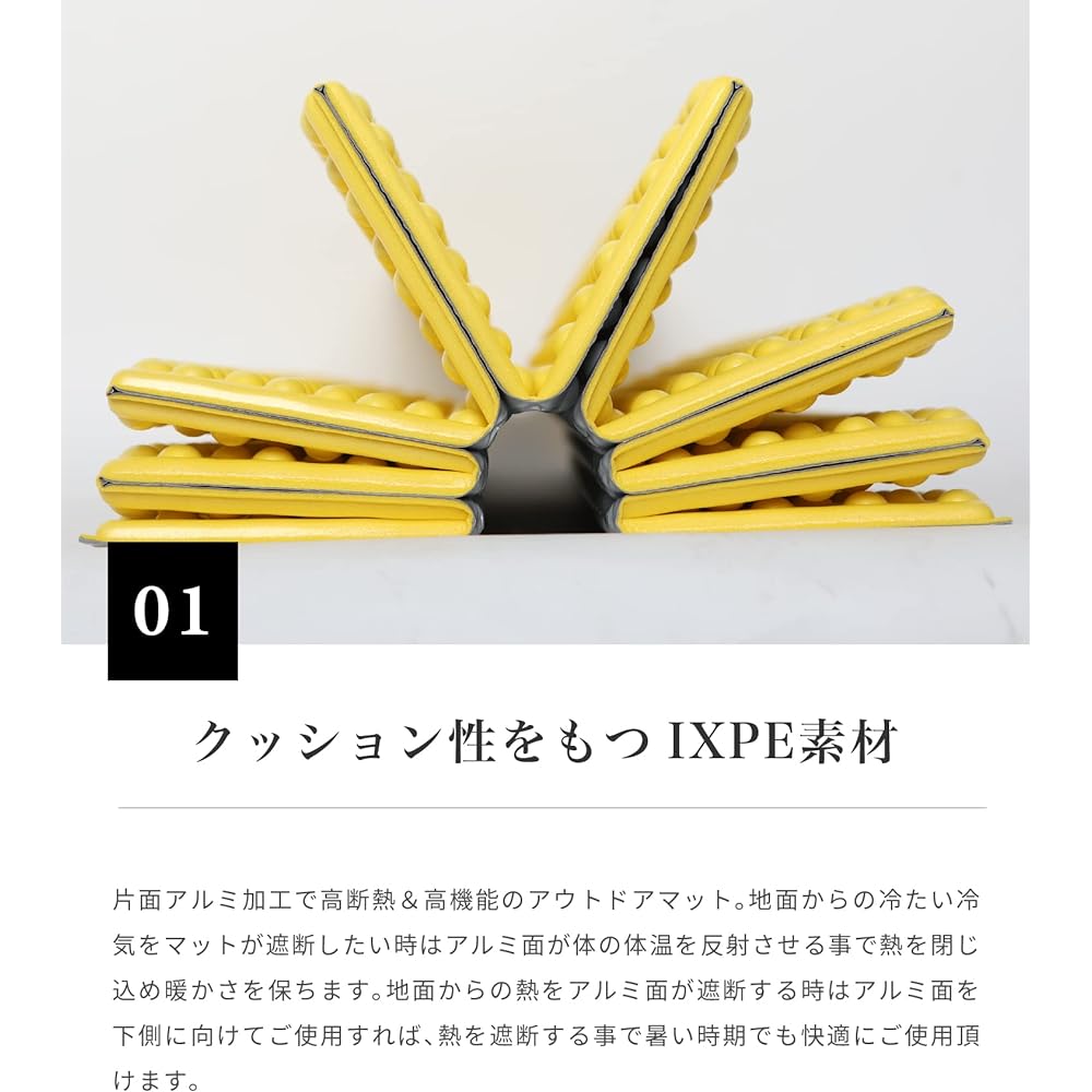 S'more Aluminum Waffle Mat Camping Mat Foldable Aluminum Mat Compact Heat Retention Cold Air Blocking Lightweight 183 x 56 x 2cm 460g Storage Bag Included