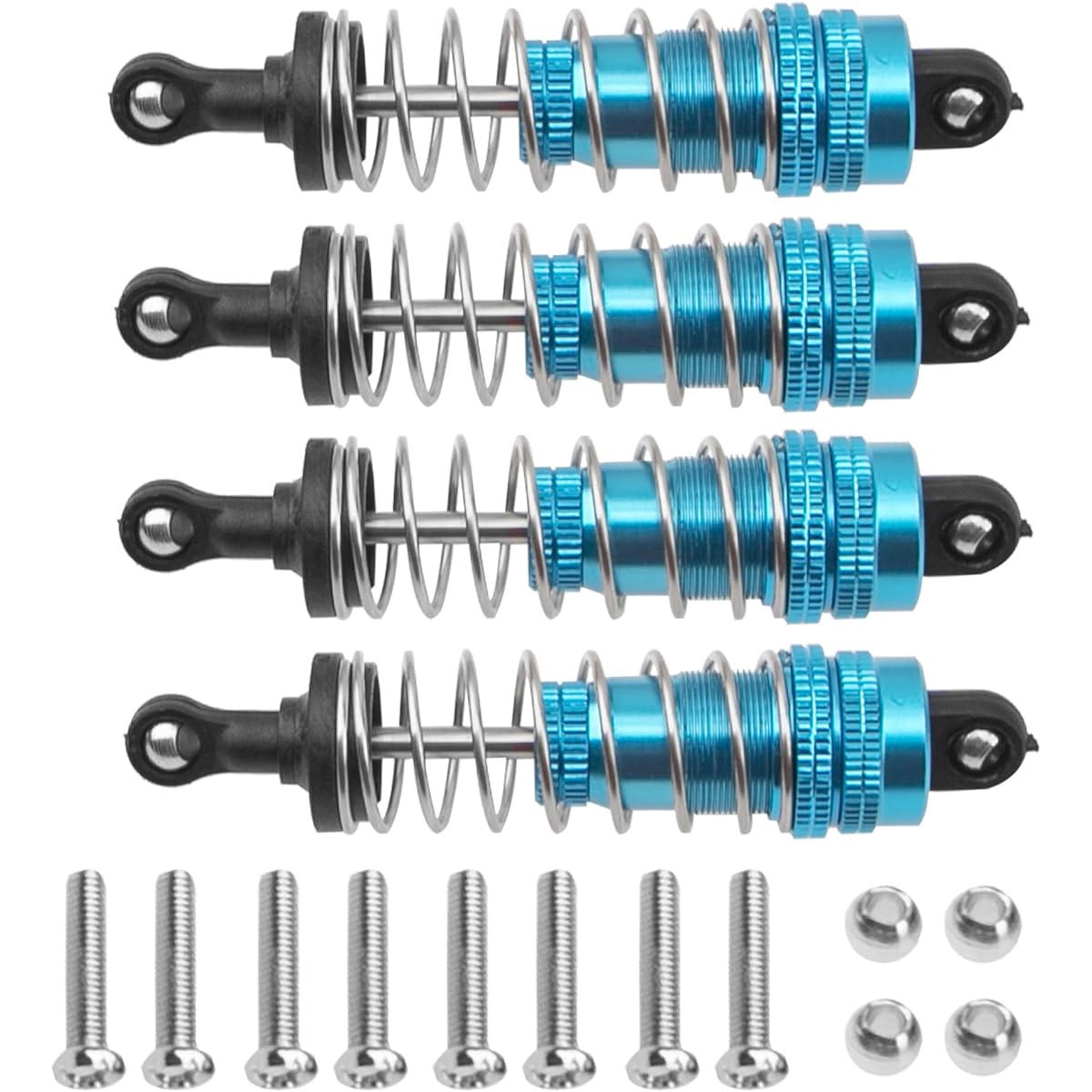 Vgoohobby 144001 Shock Absorber Damper Suspension Shock Upgrade Parts for WLtoys 144001 124018 124019 1/14 RC Car Buggy (Blue) Pack of 4