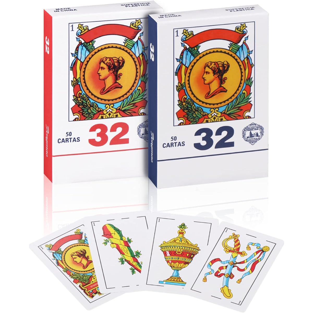 Spanish Playing Cards Barajas Espanolas Originales, Naipes de Plastico Española, Juego de Cartas Naipes Briscas Cards, Puerto Rican, Mexican Playing Cards, Tupanish Card Deck Game 50 Cards