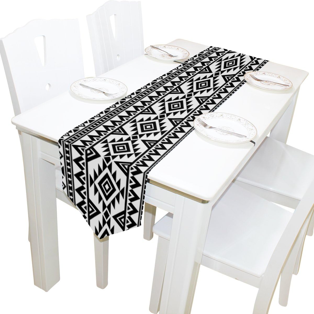 Alaza Aztec Geometric Pattern Placemats Table Runner for Wedding Party Outdoor Kitchen Coffee Table Home Decor 13"x 70" G1773746P121C135S191