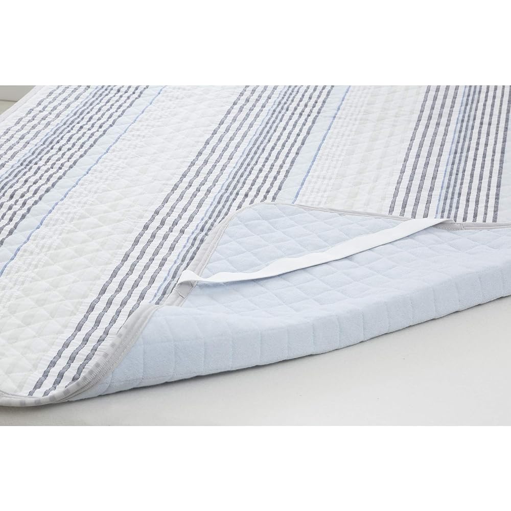 nishikawa [Nishikawa] Bed pad, single, cotton, linen, reversible, soccer fabric, terry fabric, usable on both sides, with elastic bands at four corners, washable, navy mee ME66 207200668