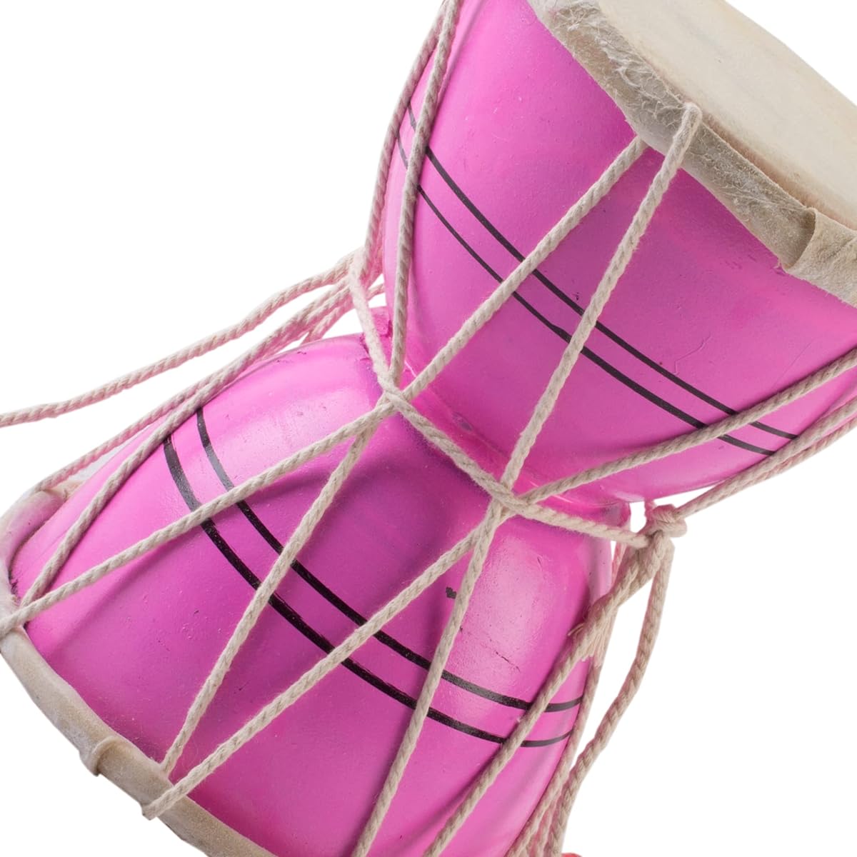 Handmade Wooden & Leather Classic Indian Ethnic Dumroo Hand Drum Set Percussion Decoration Collectible Showpiece Musical Instruments of the World (Pink)