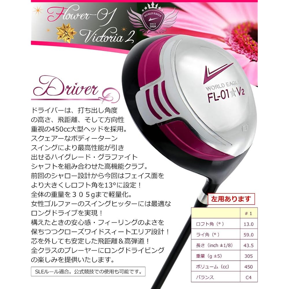 WORLD EAGLE FL-01V2 Club Set of 10 Ladies/Right Hand Bag: Not Included Beginner