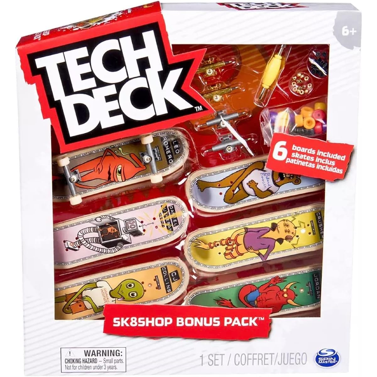 TECH DECK SK8shop Bonus Pack Mini Finger Skateboard Multi Pack 2022 Series (Toy Machine (Sk8shop Bonus Pack))