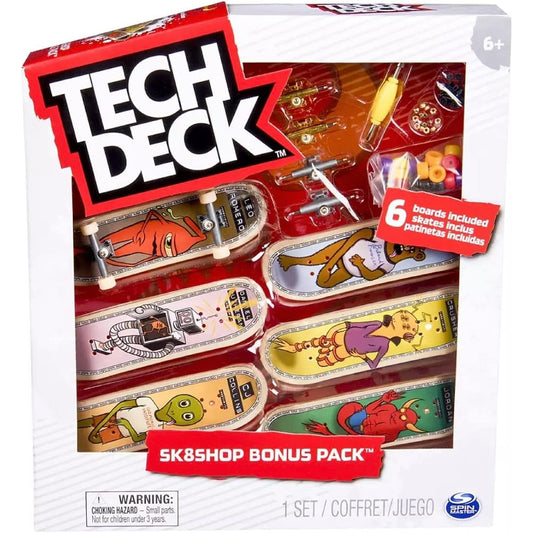 TECH DECK SK8shop Bonus Pack Mini Finger Skateboard Multi Pack 2022 Series (Toy Machine (Sk8shop Bonus Pack))
