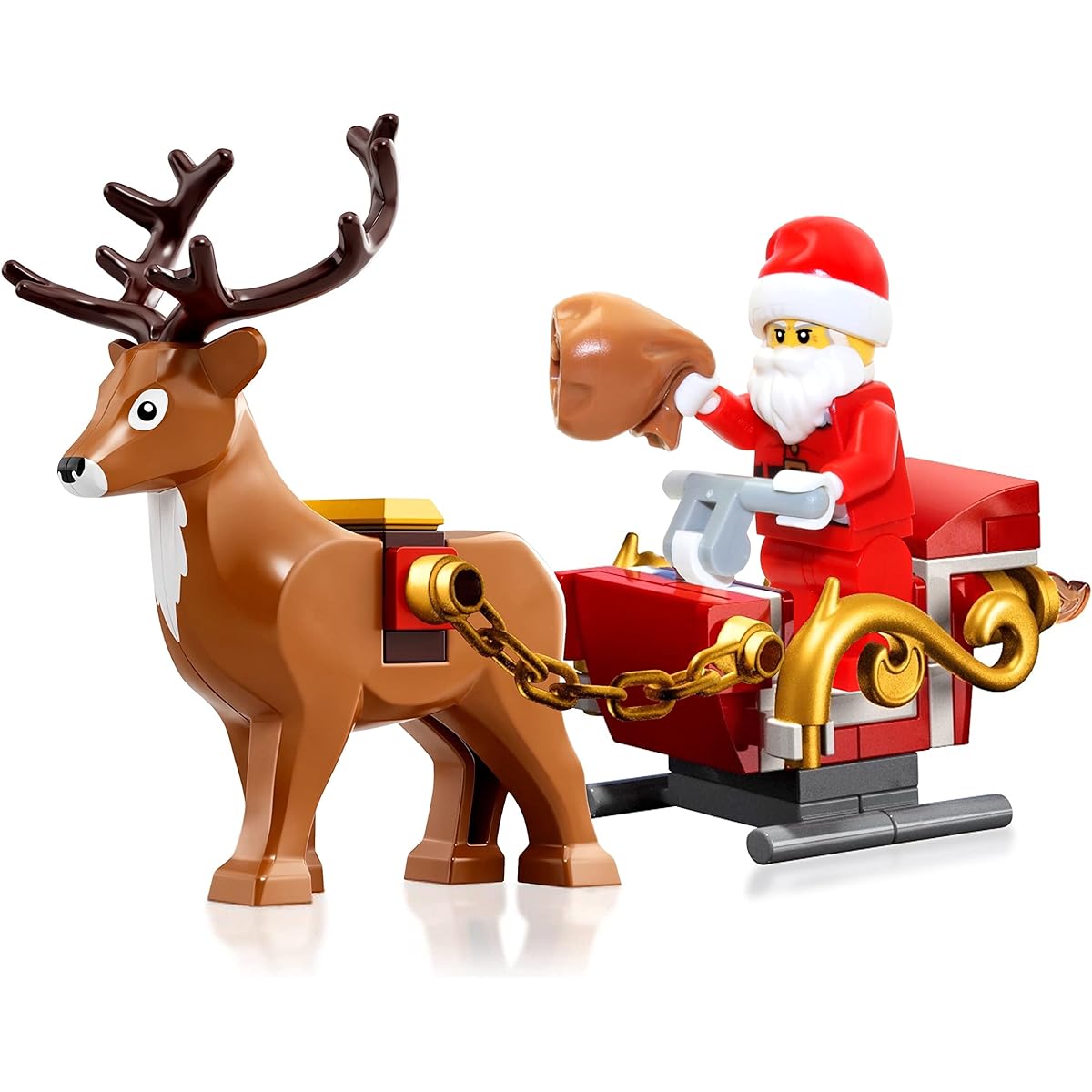 LEGO Holiday Mini Build - Santa Claus Minifigure with Mini Sleigh and Reindeer, A Great Present for Kids 10275 (41 Pieces) No Box