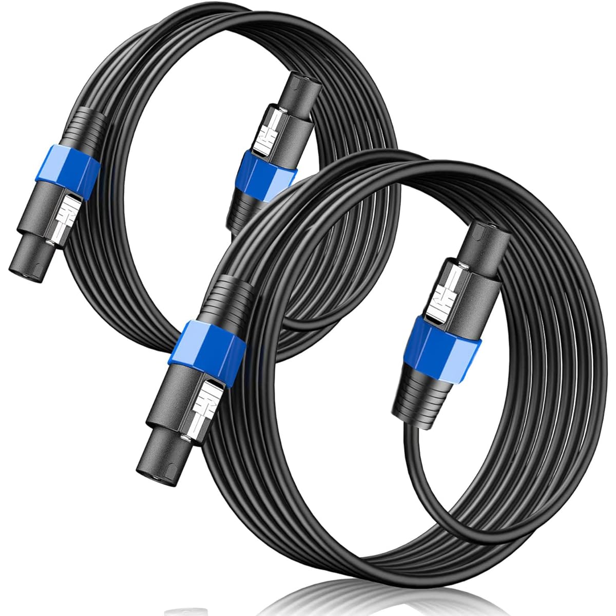 Wdpqyy 2 Pack 100ft Audio Speakon to Speakon Cable Professional 12AWG Gauge Wire Audio Speaker Cable with Twist Lock