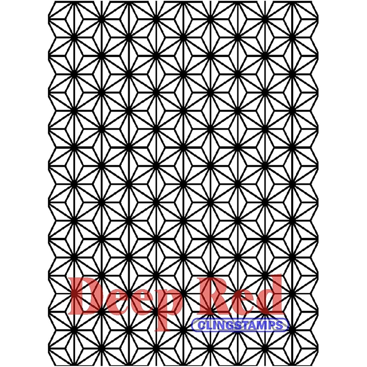 Deep Red Cling Stamp 3"X4"-Japanese Stars Background (parallel input product)