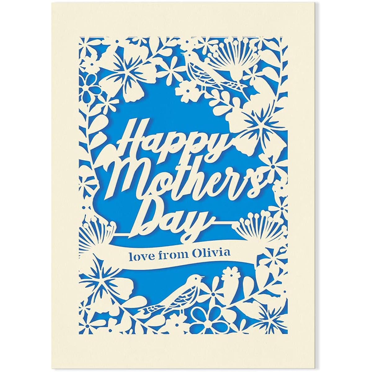 Mother's Day Cards Custom Mother's Day Gifts for Mother Woman Nana Wife Mommy Mother Grandma Greeting Cards with Message for Mom (Blue)