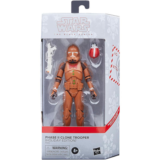 Star Wars Black Series Phase II Clone Trooper (Holiday Edition) 6-inch F5610 Multicolor Collectible Figure for ages 4 and up