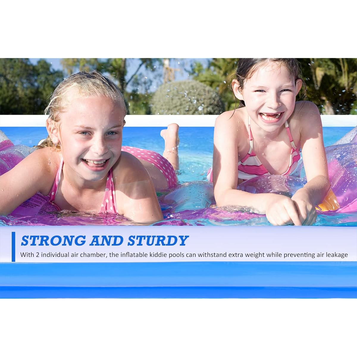 (Amocane) AMOCANE (Amocane) Family Inflatable Swimming Pool with Pump 79" x 59" x 20" Full Size Above Ground Pool for Kids Adults Baby Kids Thick Wear-resistant Garden Backyard Water Party Ages 3+