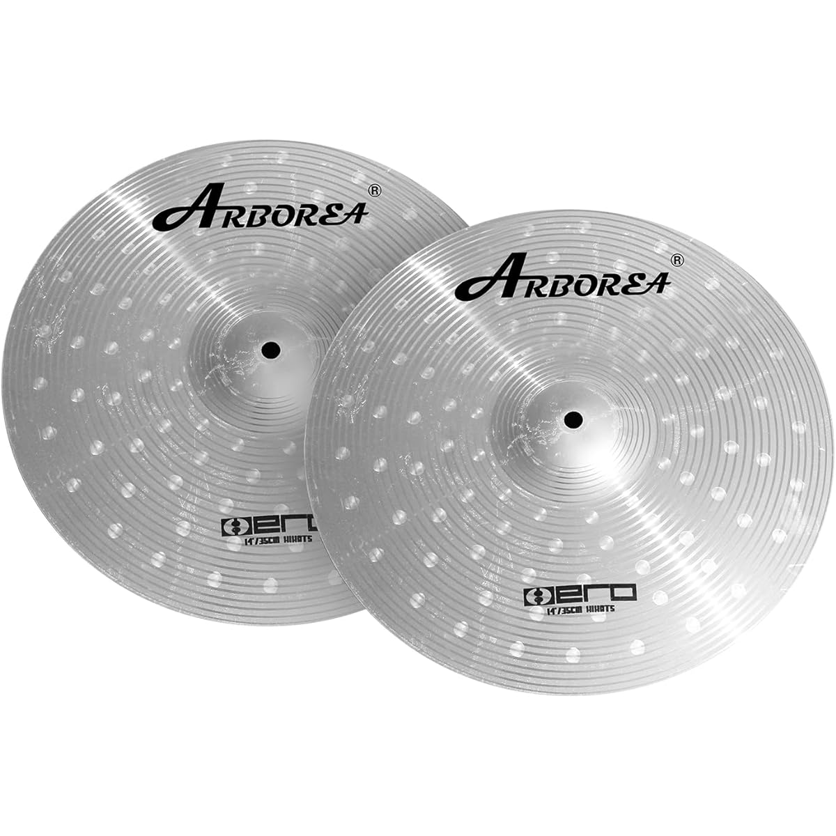 Arborea Cymbal Pack 14 Inch Hihats 16 Inch Crash 18 Inch Crash 20 Inch Ride 5 Piece Cymbal Drum Set Silver Drum Practice Cymbals for Beginners