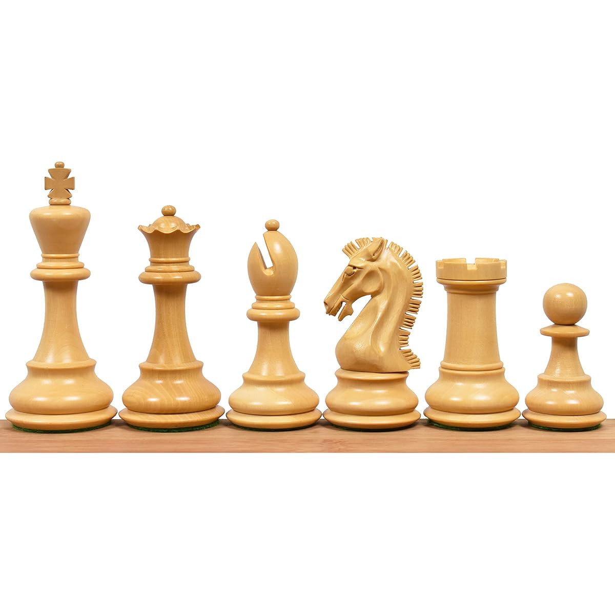 RoyalChessMall- 3.9" Craftsman Staunton Chess Pieces Only Set - Triple Weighted Bud Rosewood 268 YW 34