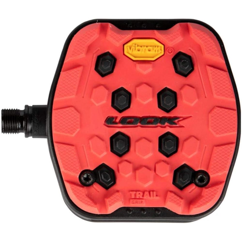LOOK Cycle - Geo Trail Grip Bicycle Pedals - Flat Pedals - Reliability, Comfort, Durability - Anti-Slip Safety - Innovative Active Grip Rubber - High Performance MTB Bike Pedals