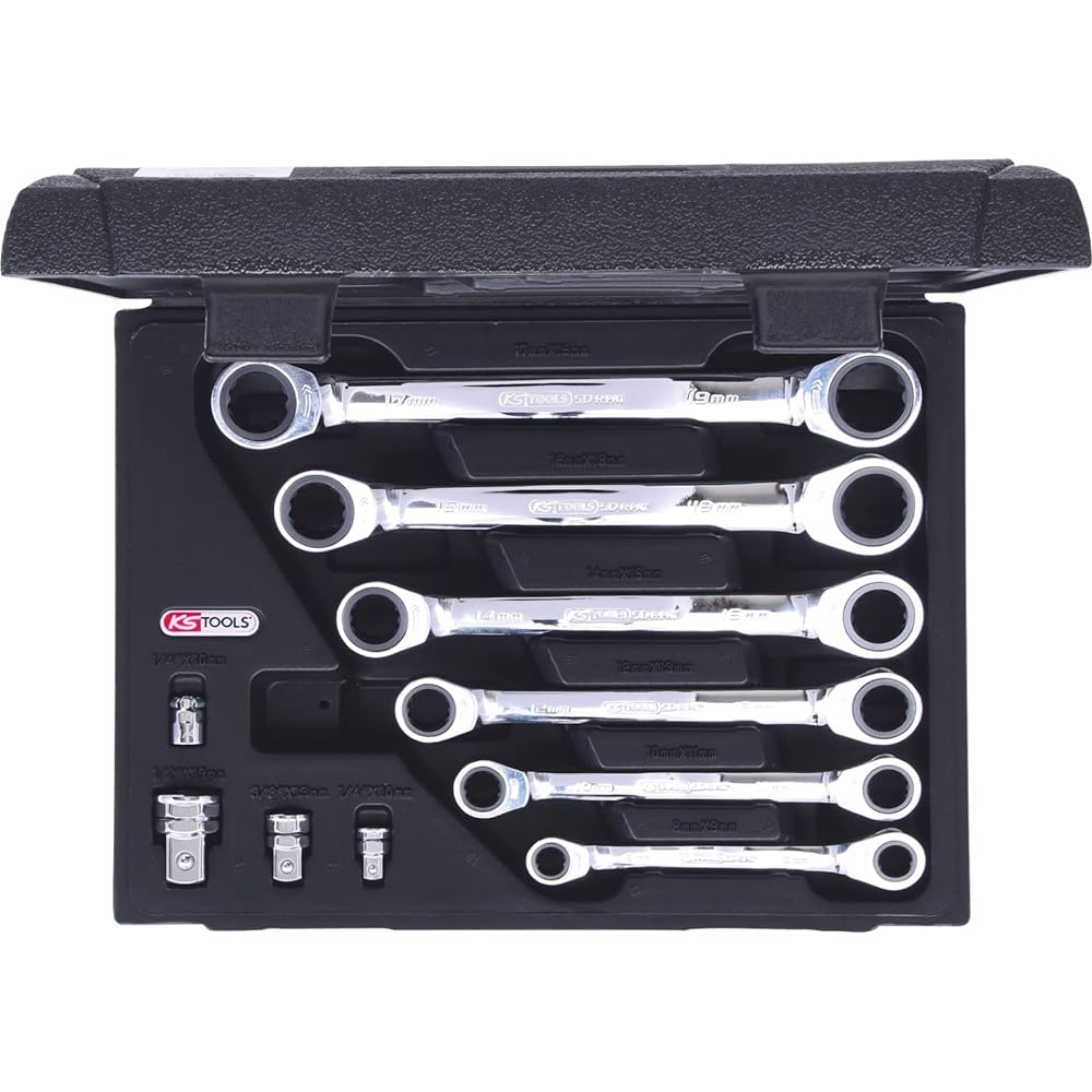 KS TOOLS GEARplus Double Ring Ratchet Spanner Set 10 pcs 8-19mm GEARplus Double ring ratchet spanner set10 pcs 8-19mm 503.4560