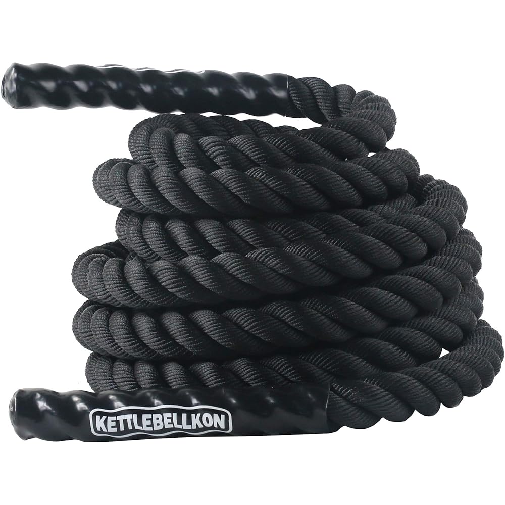KETTLEBELLKON (kettlebell spirit) professional grade battle rope (gym rope, training rope, extra-thick jump rope) Professional specifications for martial arts and crossfit!