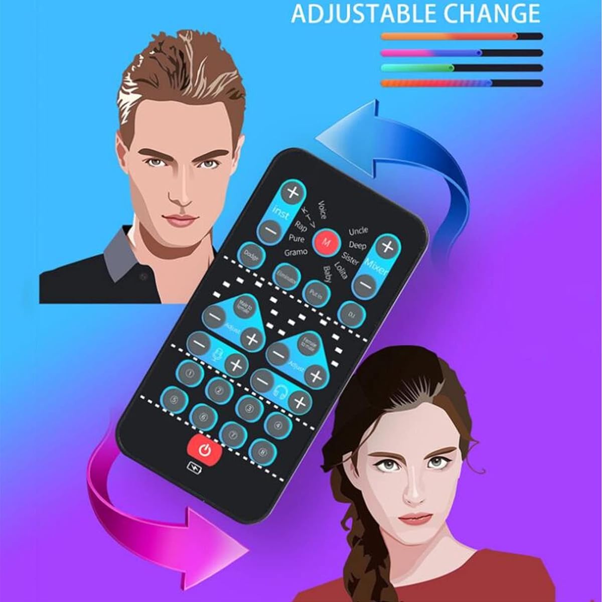 Voice Disguise Multiple Applications Voice Changer Black ABS 8 Sound Effects for Mobile Phone