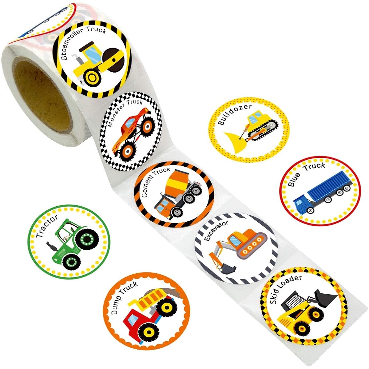 Truck Stickers for Kids 500pcs Perforated Roll Structure Stickers for Cars, Home, Family, Birthday Party