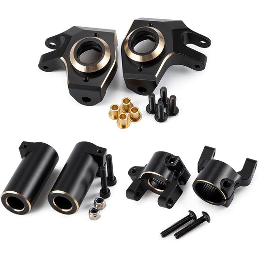 AMK 178g SCX10 II Brass Upgrade Kit C Hub Caster Block Steering Knuckle Clamp Lockout Front Axle for 1/10 RC Crawler Axial SCX10 AR44 Front Axle Counterweight