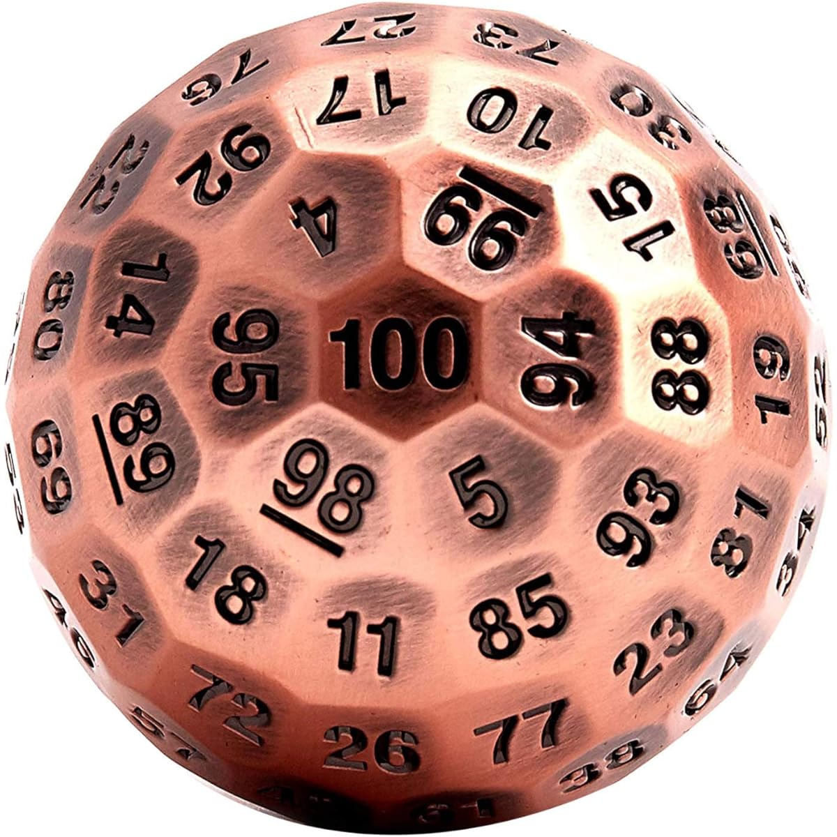 kimairy D&D D100 Metal Dice Dungeons and Dragons Dice Skull Splitter Polyhedral Metal DND Giant Dice Dungeon Dragon Dice Set Shocking D&D Game RPG Dice (Red Copper D100 Dice)