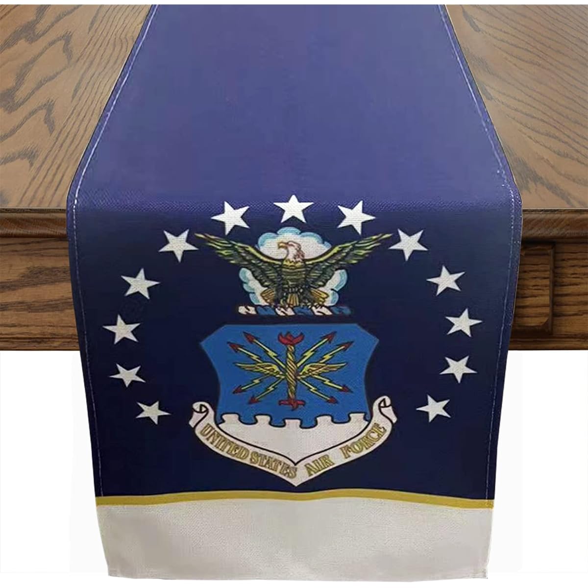 United States Air Force Table Runner Patriotic Military Memorial Day Independence Day Veterans Day Military USAF Themed Tablecloth Kitchen Dining Table Linen Indoor Outdoor Home Party Decor 13 x 72 Inch