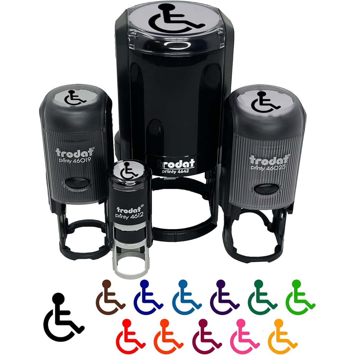 Sniggle Sloth Handicap Wheelchair Access Icon Self Inking Rubber Stamp for Stamp Craft Planners, 1/2" Mini, Lime Green Ink
