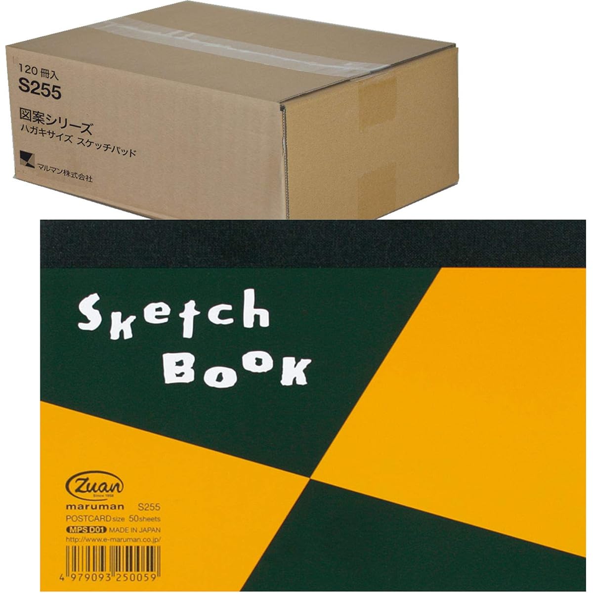 Maruman Sketchbook Postcard Size Design Series Top-bound Drawing Paper Regular Mouth 50 Sheets S255X120 120 Books