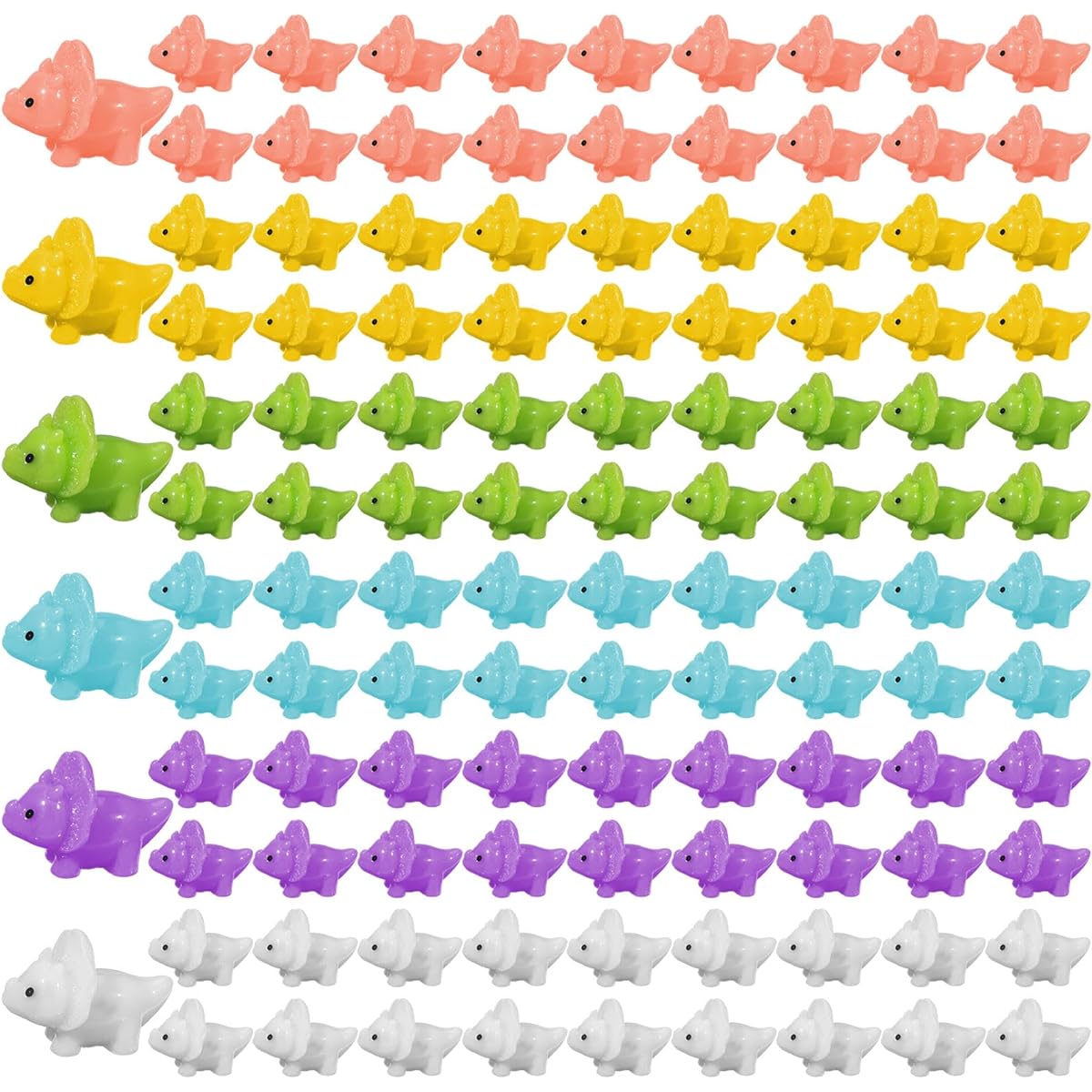 Soaoo Mini Dinosaur Figures 120 Pieces Mini Resin Dinosaur Figures Small Resin Animal Miniature Fairy Figurine Cute Micro Ornament DIY Fairy Miniature Garden Moss Landscape Craft Home Decoration