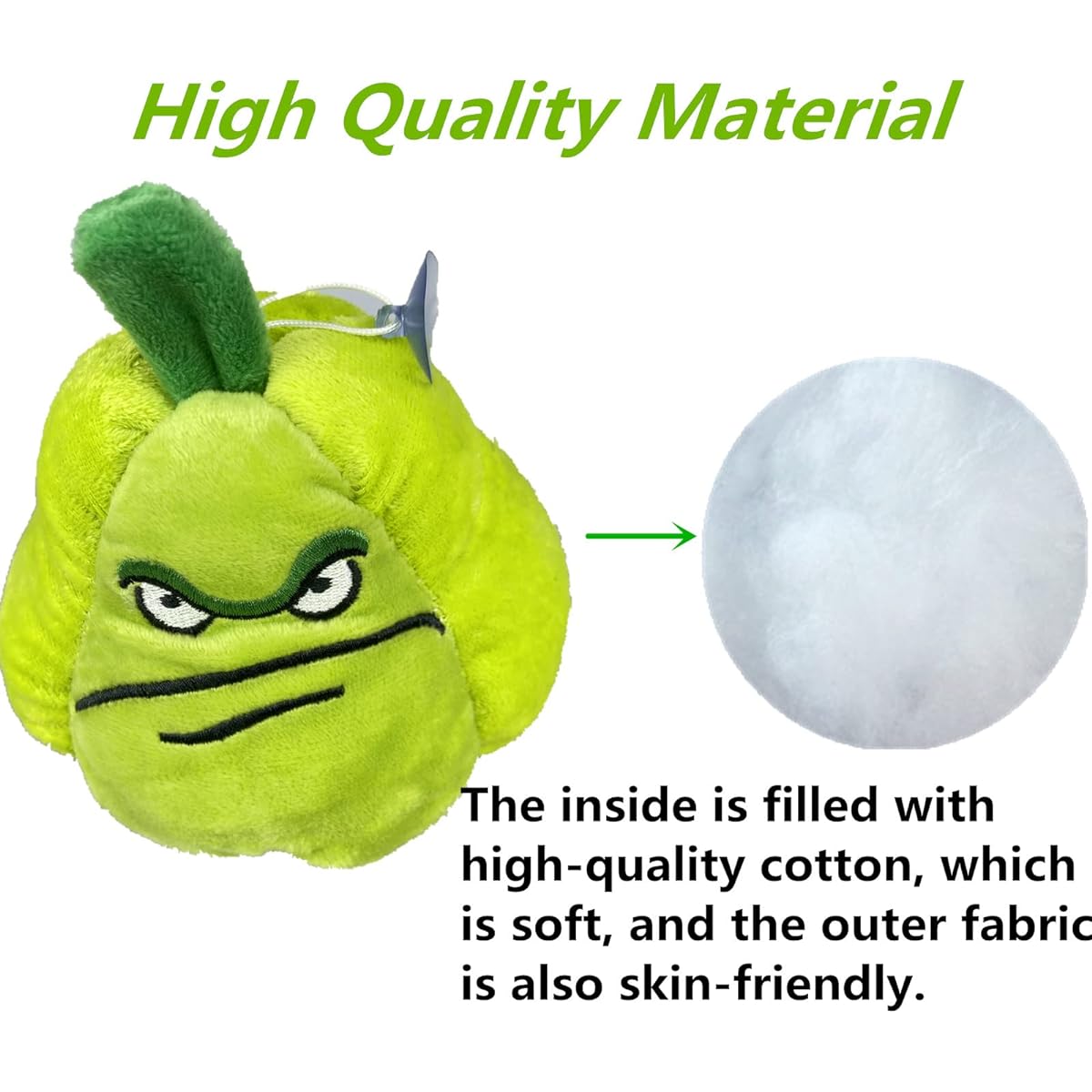 Suyudian PVZ Plants and Zombies Plush 3 Piece Set 1 2 Soft Toy Chili Double Cherry Wogua PVZ Figure Dolls Great Gift for Boys and Girls