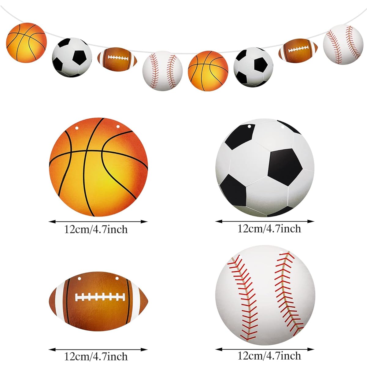 Sports Theme Banners Sports Garland Sports Birthday Party Decorations Sports Hanging Banners Sports Party Supplies