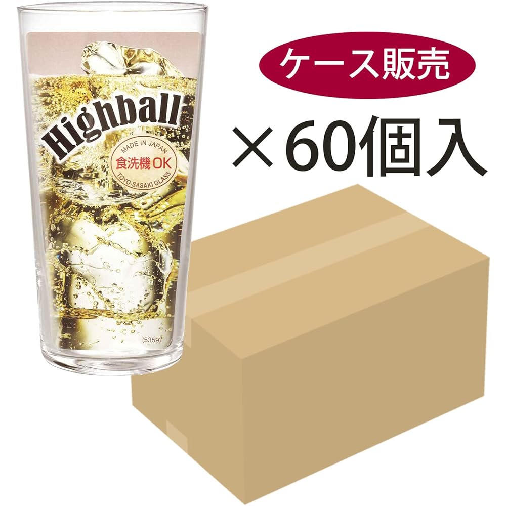 Toyo Sasaki Glass Long Tumbler Thin Whiskey Glass Made in Japan Dishwasher Safe (Sold in Case) Clear 400ml B-00113-JAN-P 60 Pieces