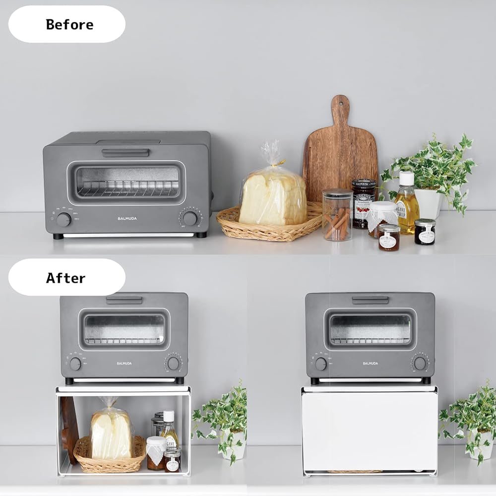 [Made in Japan] Arnest Bread Case (Toaster Rack) Sliding Door Bread Drawer Width 37 x Depth 29 x Height 21cm Major Restaurant Favorite Brand White A-77798