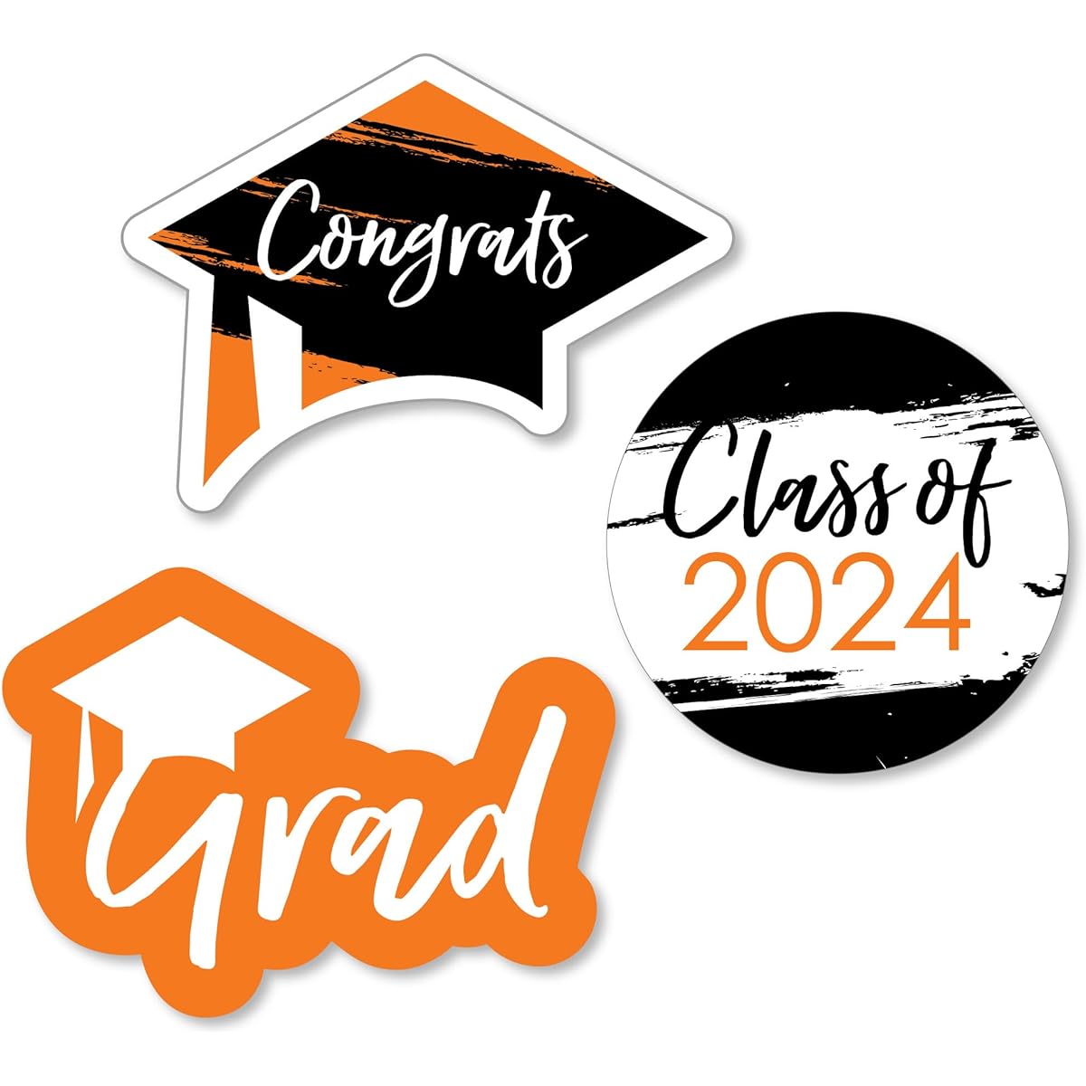 Big Dot of Happiness Orange Grad - Best is Yet to Come - DIY Shaped Orange 2022 Graduation Party Cutouts - 24 Pieces