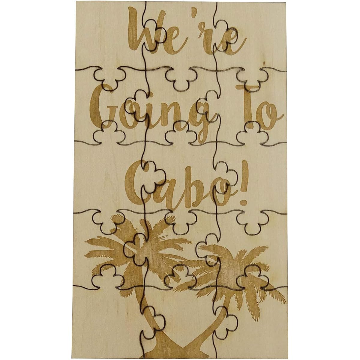 We're Going To Cabo Basswood Jigsaw Puzzle 15 Piece Surprise Vacation Reveal