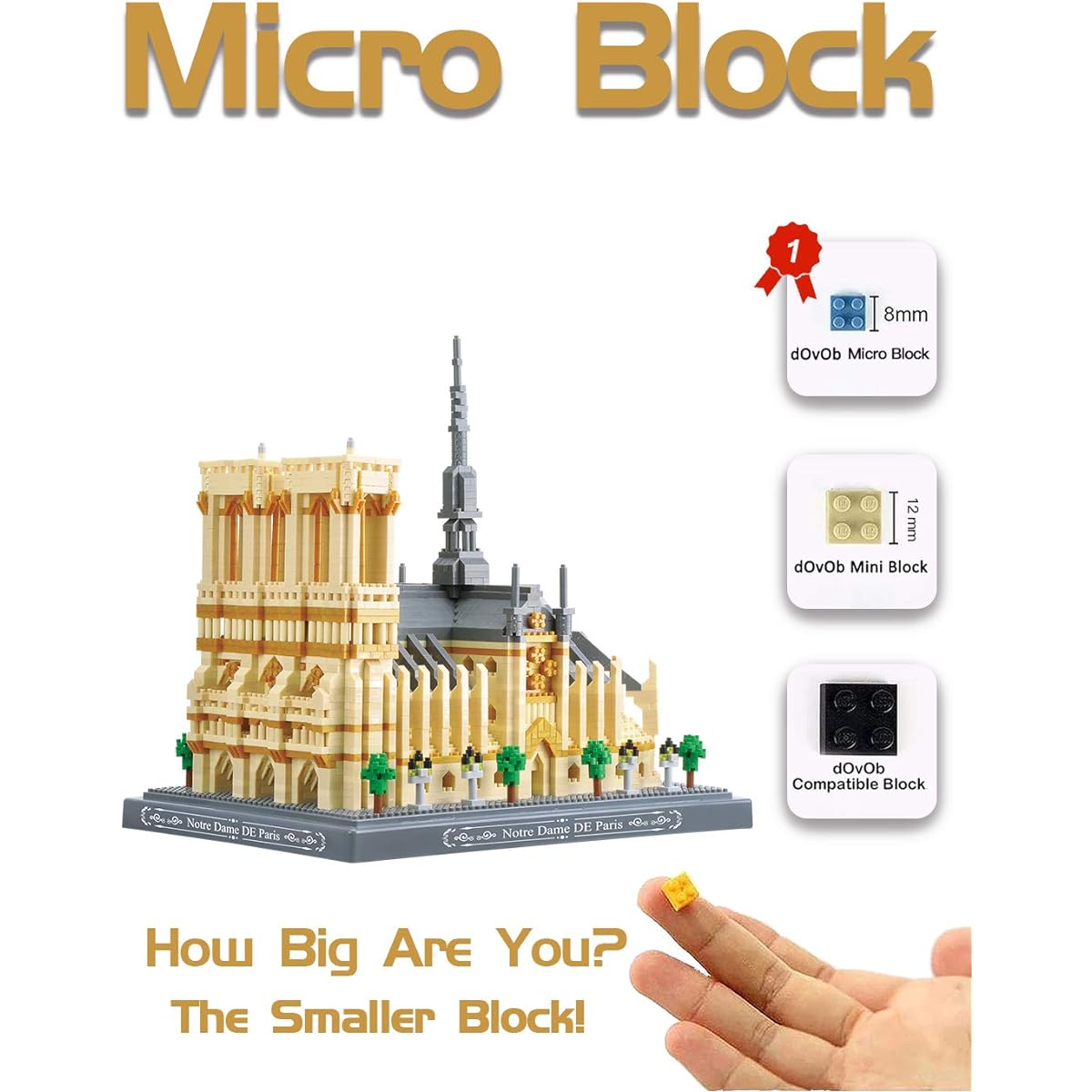NeoLeo Notre Dame de Paris Church Big Challenge French Cathedral Microblocks Architecture Building Model Craft Kit (4018 Pieces)