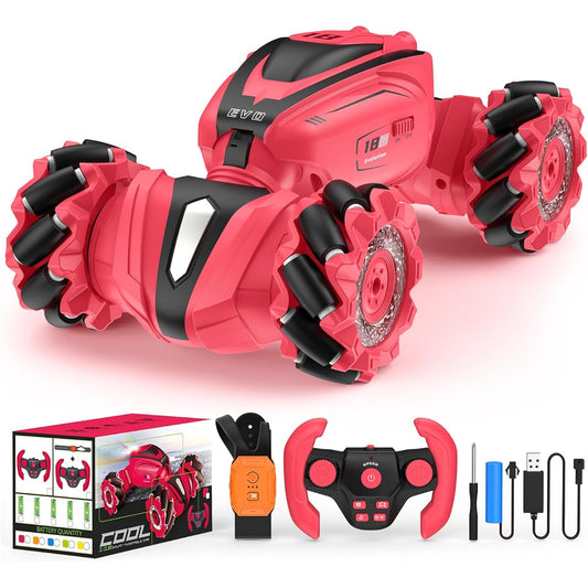 AONGAN RC Crawler Remote Control High Speed Stunt Car with 360° Flips and Drift Gesture Control 2.4Ghz Rechargeable RC Car for Ages 6+ (Blue)