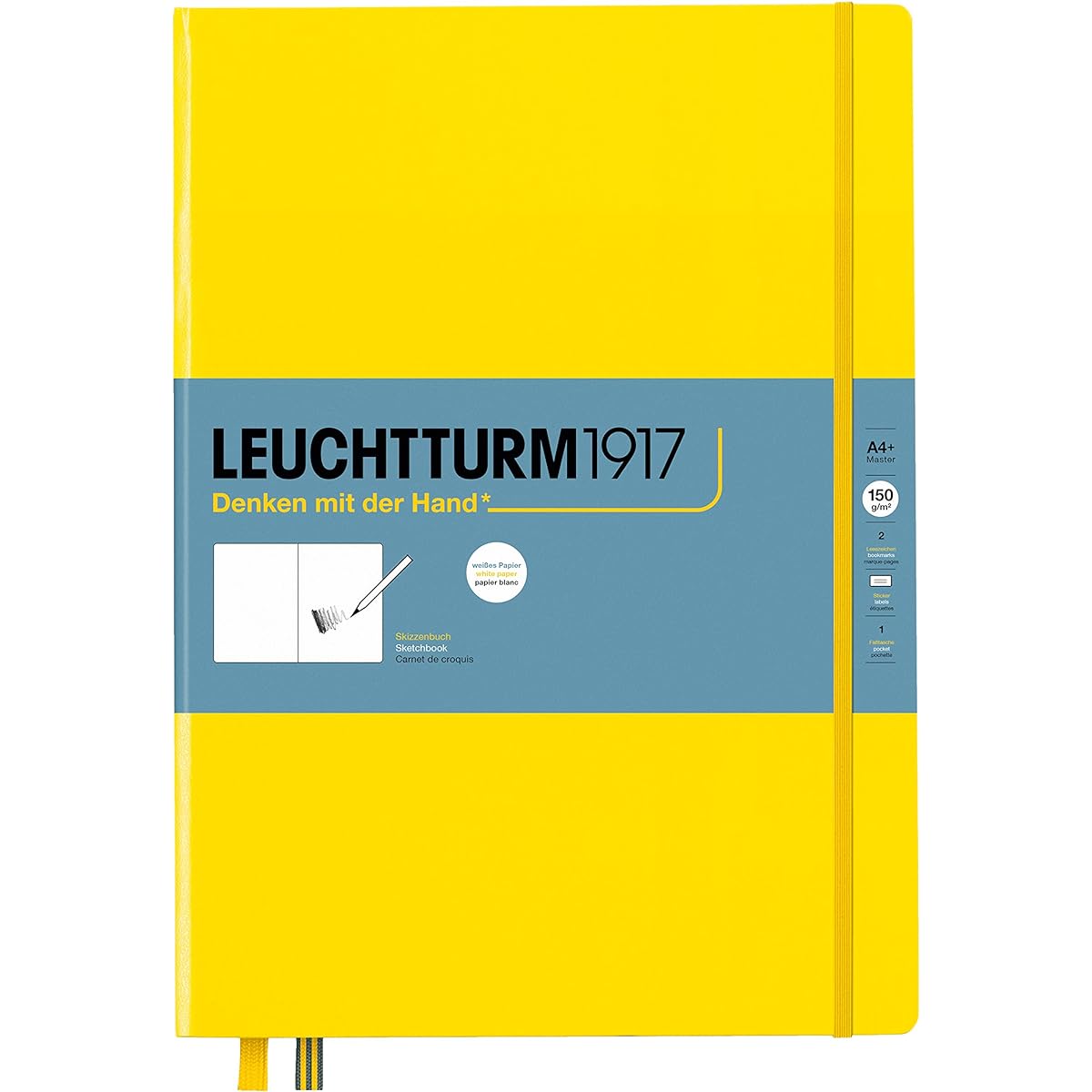 LEUCHTTURM1917 Master Sketchbook Lemon 112 Pages Plain 150g/m² Hardcover A4+ Drawing Book