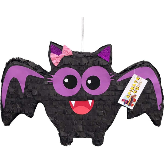 APINATA4U Black and purple bat with pinata and pink ribbon