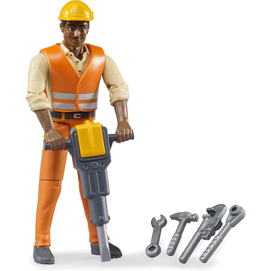 Bruder 60021 bworld Construction Worker Medium Skin with Accessories