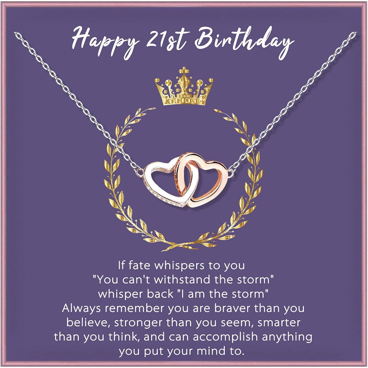 SOLINFOR 21st Birthday Gifts, 21st Birthday Gifts for Her - Jewelry Gifts for 21 Year Old Women, 21st Birthday Gifts for Daughter Women, Sterling Silver, Zircon