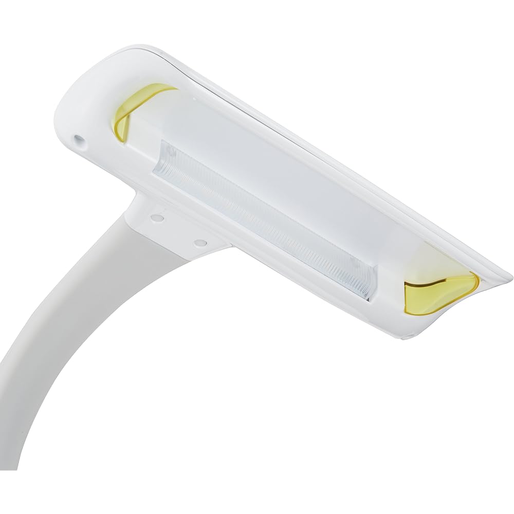Twin Bird REFLECTECH Series LED Desk Light Tabletop 5 Level Dimming Outlet Smartphone Stand Included Reading Work Study White LE-H845W