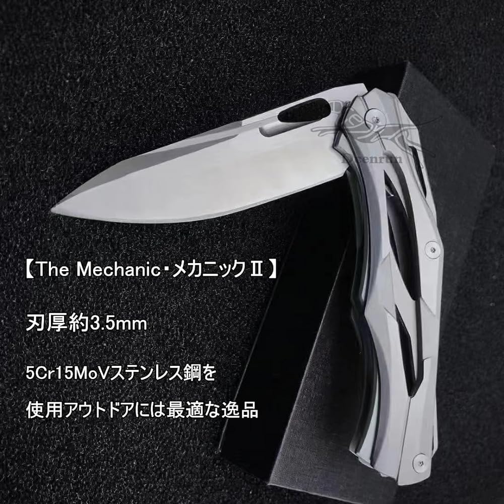 Dcenrun Folding Knife 5Cr15MoV Stainless Steel [The Mechanic II] Skinning Knife Bush Knife Pocket Knife