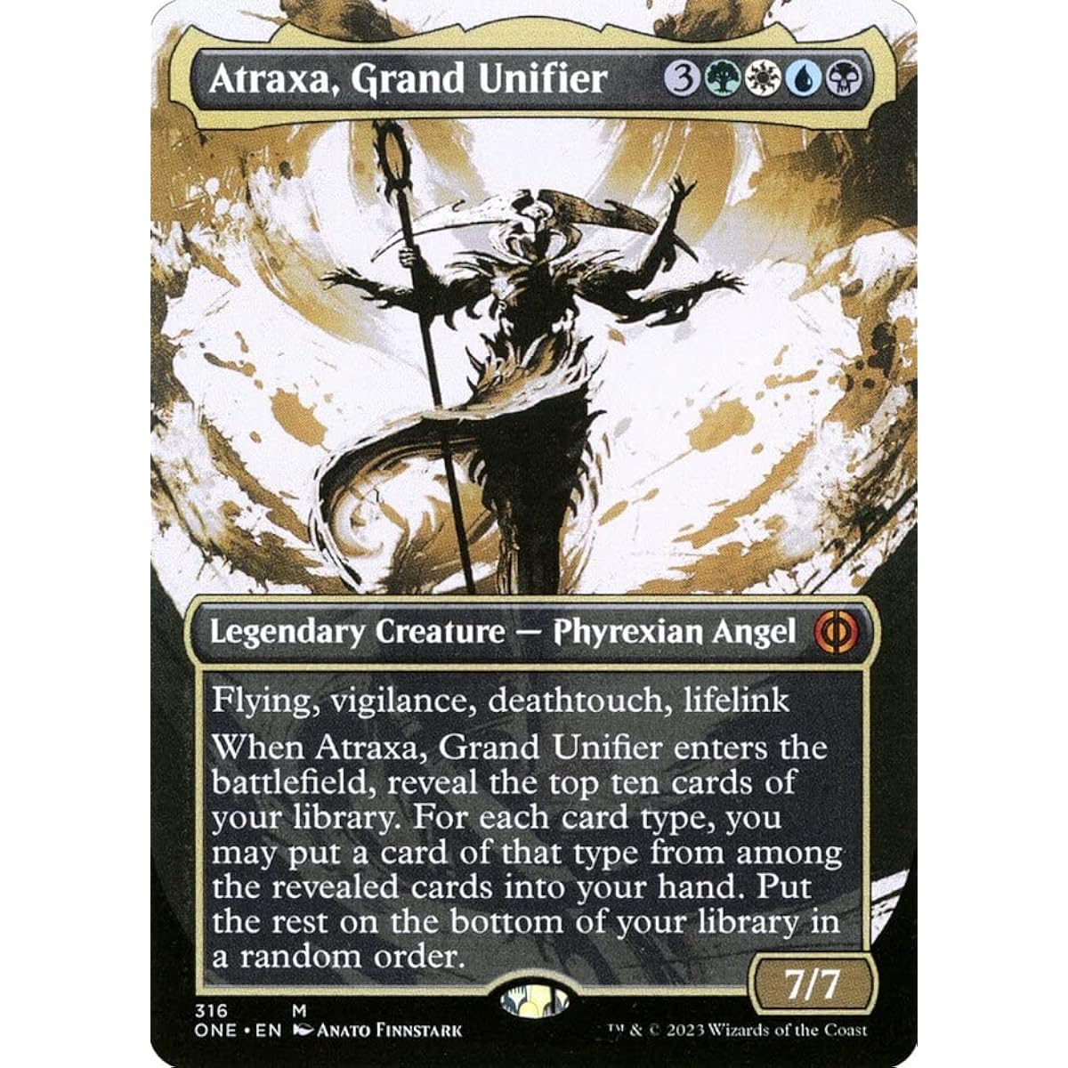 Magic: The Gathering - Atraxa Grand Unifier (316) - Borderless - Phyllexia: All Becomes One