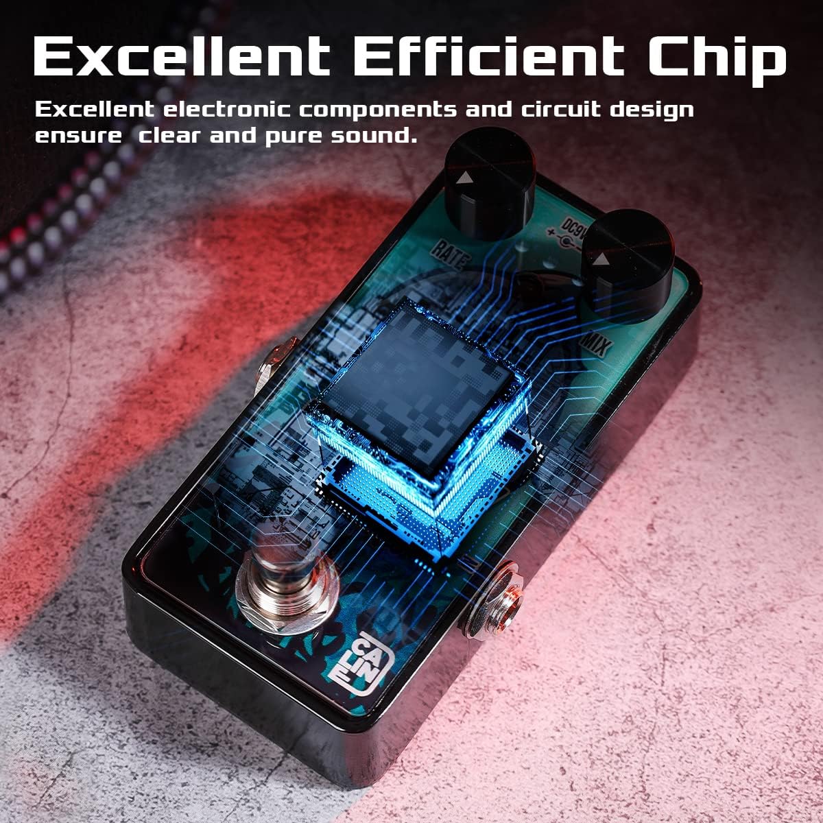 Caline G Series Tremolo Pedal Mini Tremolo Guitar Effect Pedal for Bass with Digital Circuit for Electric Guitar G007